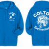 School logo front & back on a Hooded Sweatshirt, Screen Printed.